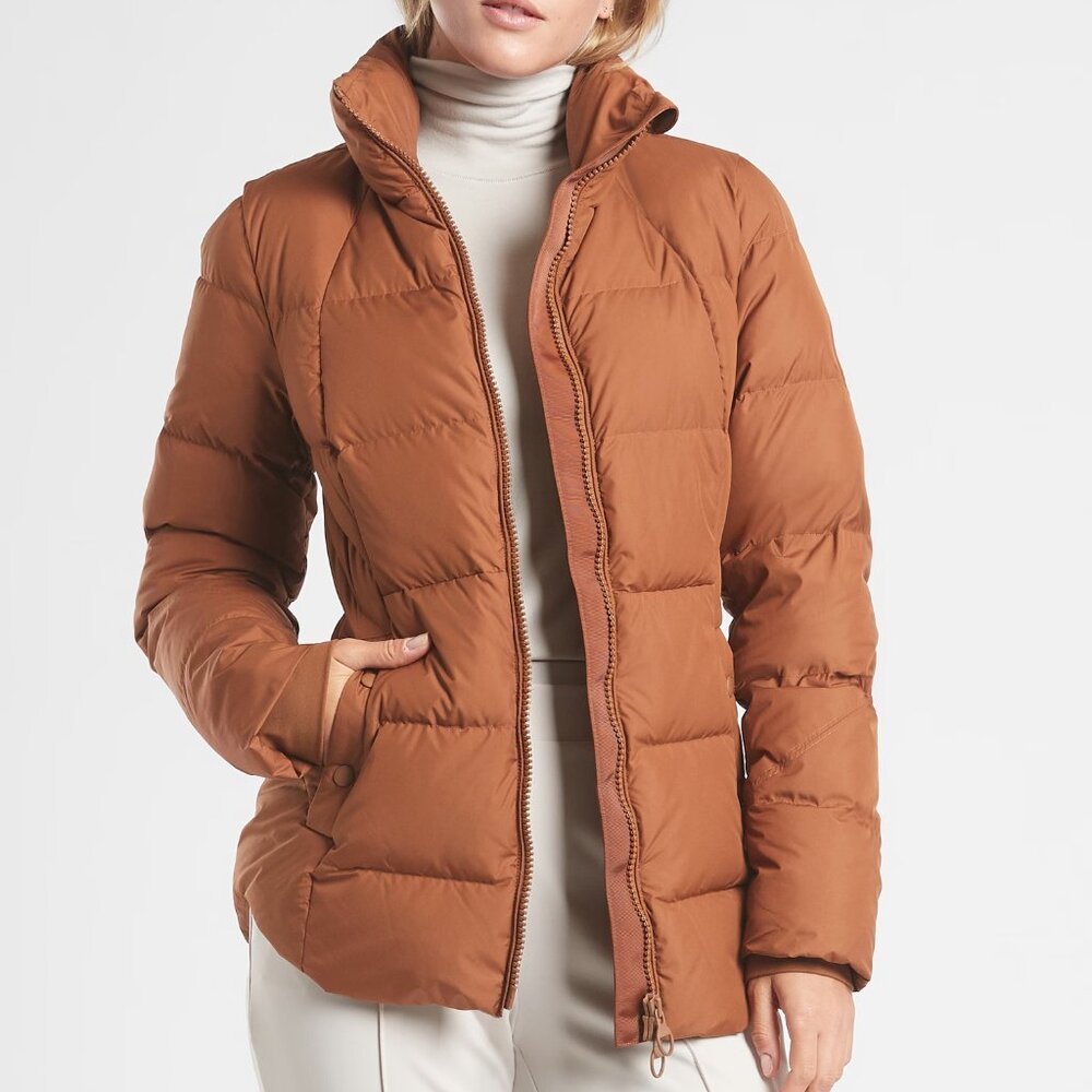 Athleta Women's Downtown Puffer Jacket - Medium - Hazelnut Brown